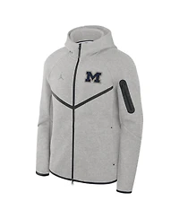 Jordan Men's Gray Michigan Wolverines Tech Fleece Full-Zip Windrunner Hoodie