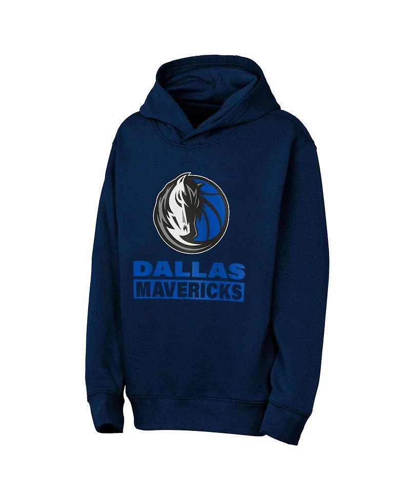 Outerstuff Big Boys and Girls Navy Dallas Mavericks Back to the Basics Hoodie Sweatshirt