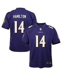 Nike Big Boys and Girls Kyle Hamilton Purple Baltimore Ravens Team Game Jersey