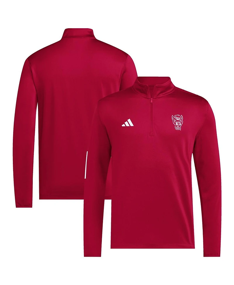 Adidas Men's Red Nc State Wolfpack Strategy Half-Zip Golf Jacket