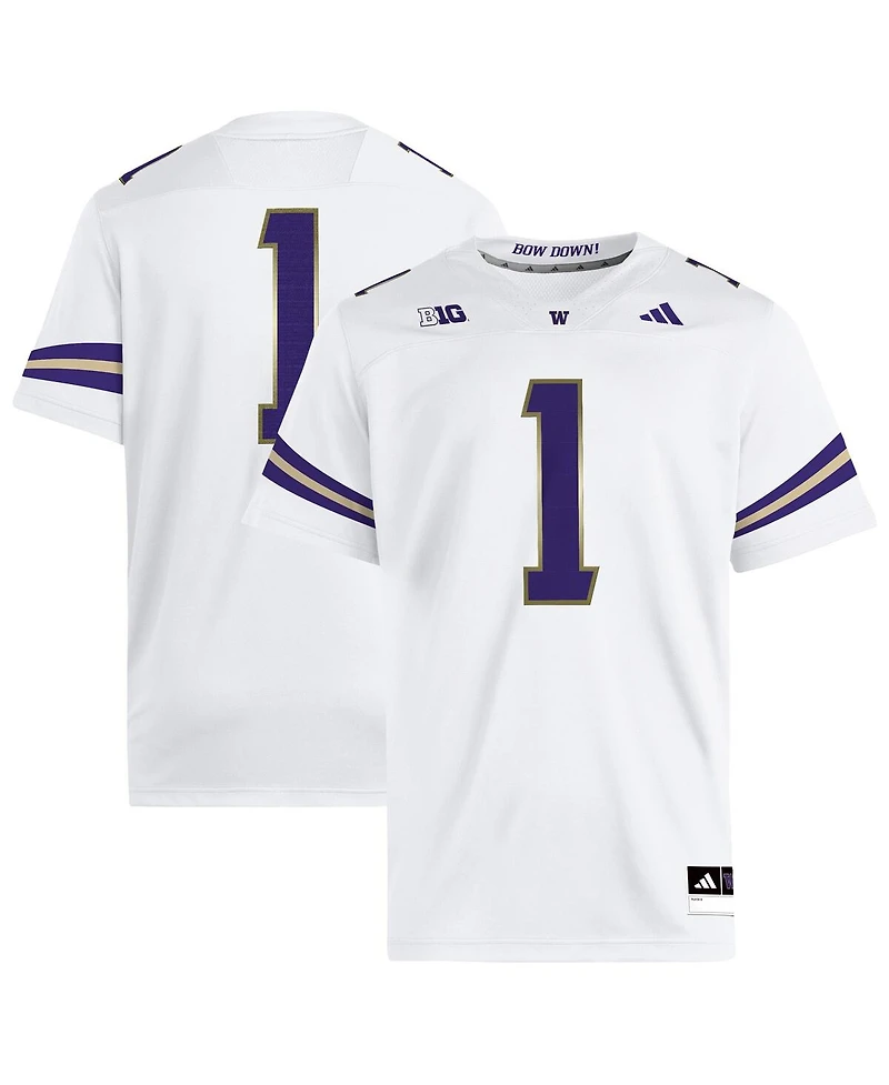 Adidas Men's 1 White Washington Huskies Premier Jersey