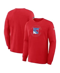 Fanatics Men's Red New York Rangers Authentic Pro Property Of Practice Long Sleeve T-Shirt