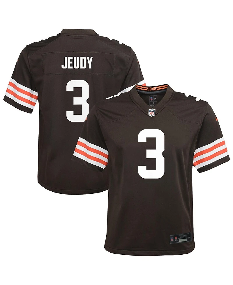 Nike Big Boys and Girls Jerry Jeudy Brown Cleveland Browns Team Game Jersey