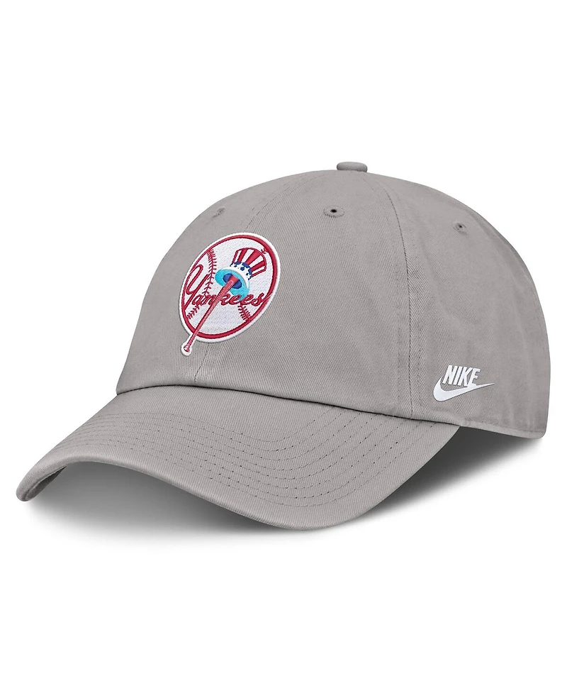 Nike Men's Gray New York Yankees Cooperstown Collection Club Adjustable Hat