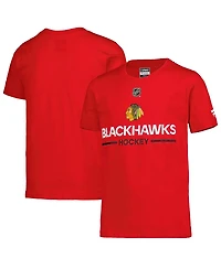 Big Boys and Girls Fanatics Red Chicago Blackhawks Authentic Pro Wordmark T-Shirt