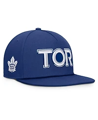 Fanatics Men's Blue Toronto Maple Leaf's Authentic Pro Rink Team Code Snapback Hat