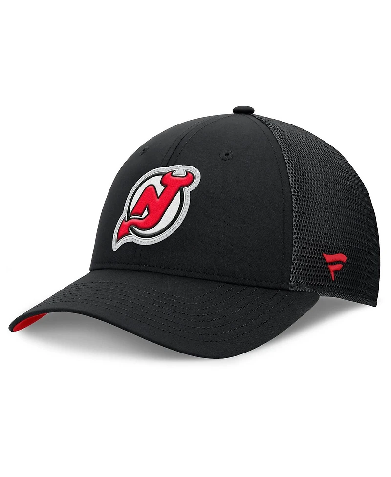Fanatics Men's Black New Jersey Devils Authentic Pro Home Ice Trucker Adjustable Hat