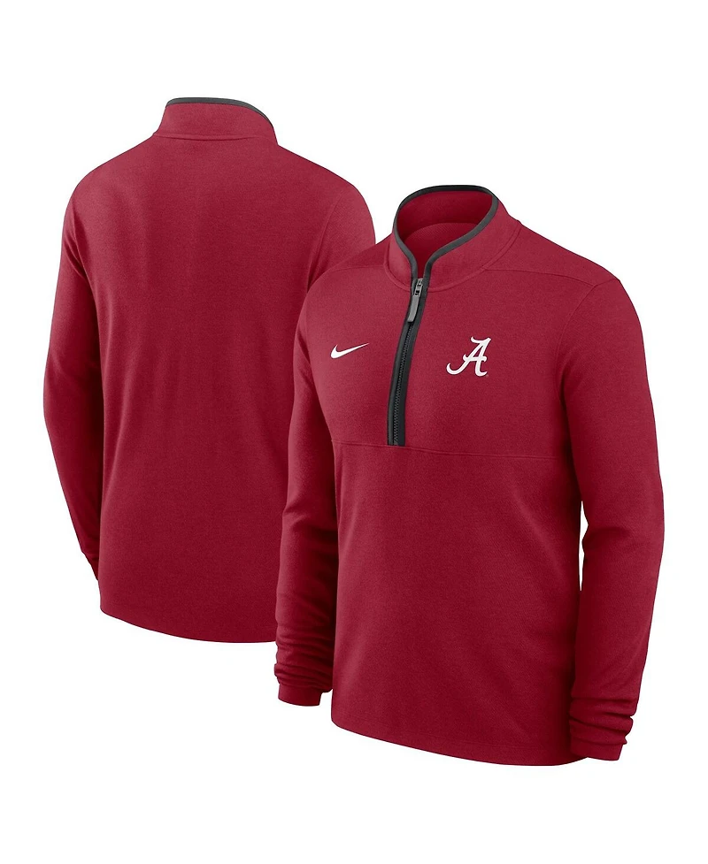 Nike Men's Crimson Alabama Tide Courtside Victory Dri-fit Half-Zip Pullover Sweatshirt