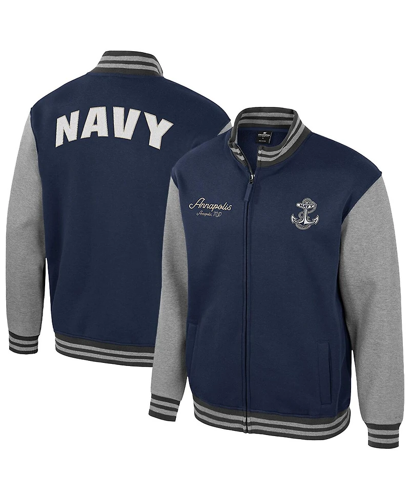 Colosseum Men's Navy Midshipmen Ambi-Turner Full-Zip Varsity Jacket