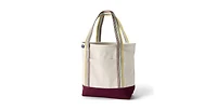 Lands' End Medium Natural 5 Pocket Open Top Canvas Tote Bag