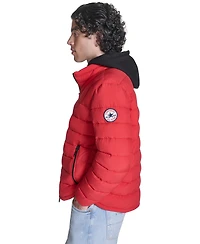 Converse Men's Lightweight Hooded Bib Puffer Jacket