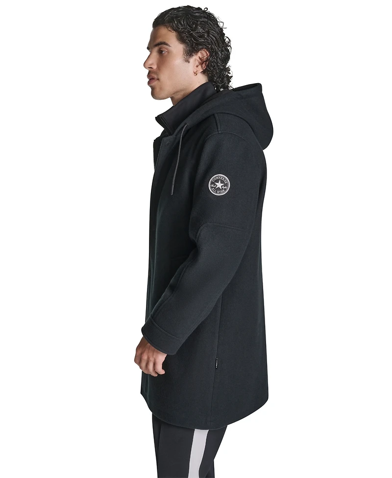 Converse Men's Hooded Varsity Long-Sleeve Jacket