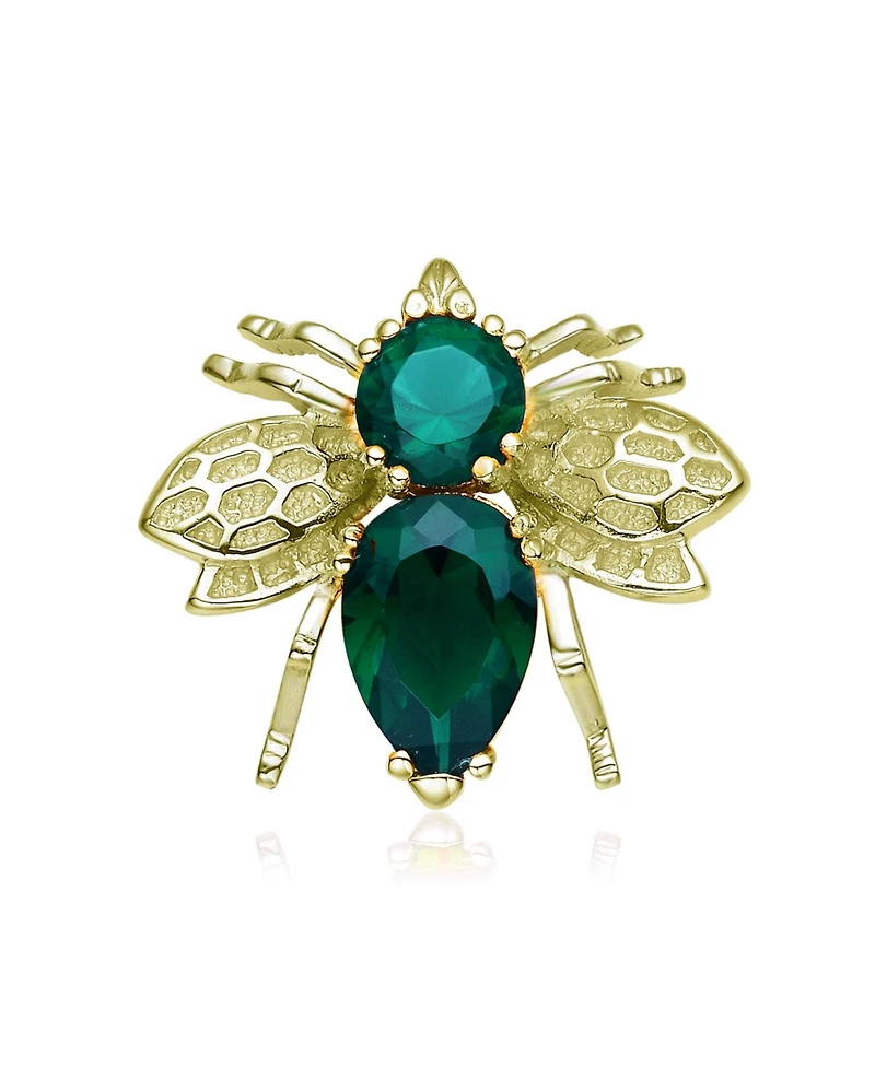 Sterling Silver with Colored Cubic Zirconia Bee Pin