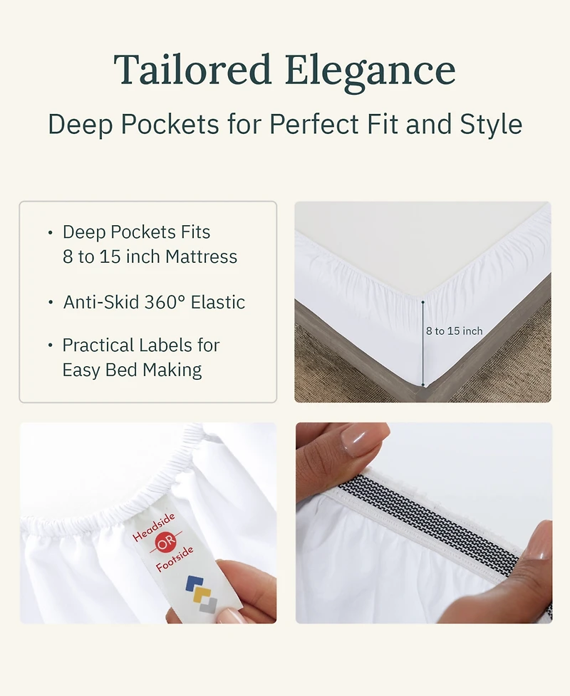 California Design Den Certified Luxury 100% Egyptian Cotton Sheets, Full Sheets for Bed, 4 Piece Deep Pocket Bed Set, Sateen Cooling