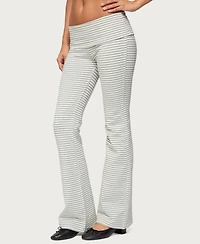 Edikted Womens Kaeli Stripey Flared Leggings