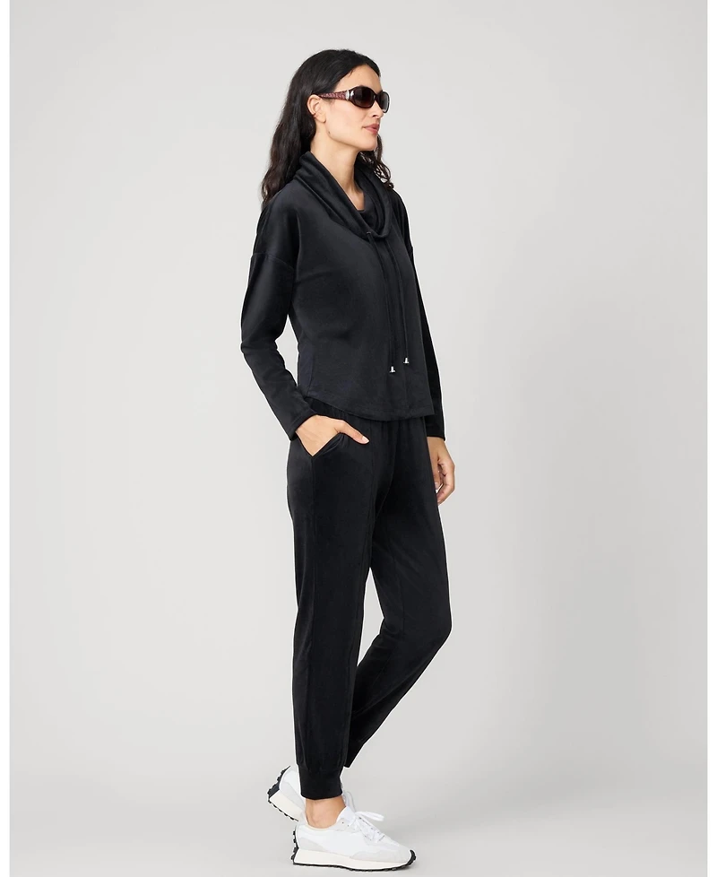Cable & Gauge Women's Velour Cowlneck Jogger Set