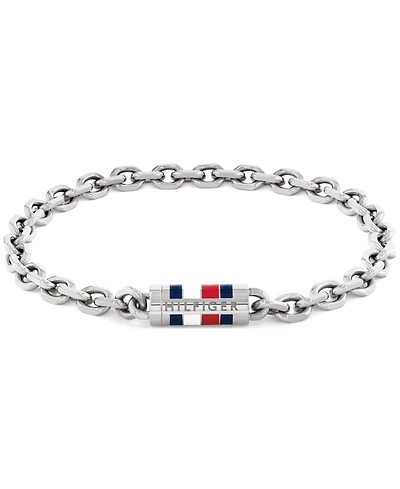 Tommy Hilfiger Men's Silver-Tone Stainless Steel Chain Bracelet