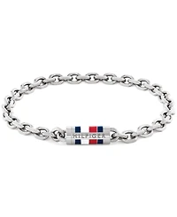 Tommy Hilfiger Men's Silver-Tone Stainless Steel Chain Bracelet