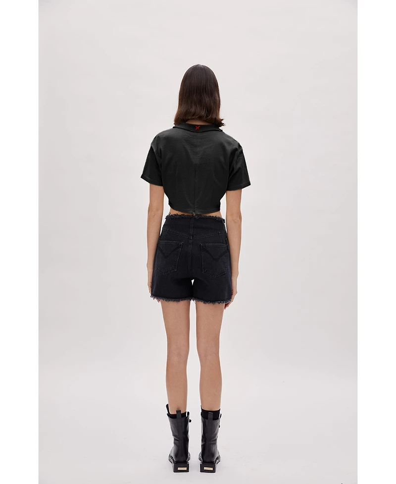 Pcfg Women's Destroyed Cropped Cotton Tee