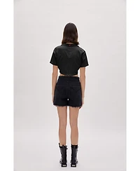 Pcfg Women's Destroyed Cropped Cotton Tee