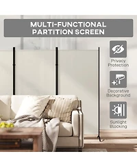 Homcom 6' 3 Panel Room Divider, Indoor Privacy Screen for Home, Light