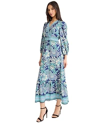 Donna Morgan Women's Balloon-Sleeve Midi Dress