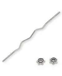 Sunny Health & Fitness 47" Threaded Ez Curl Chrome Bar