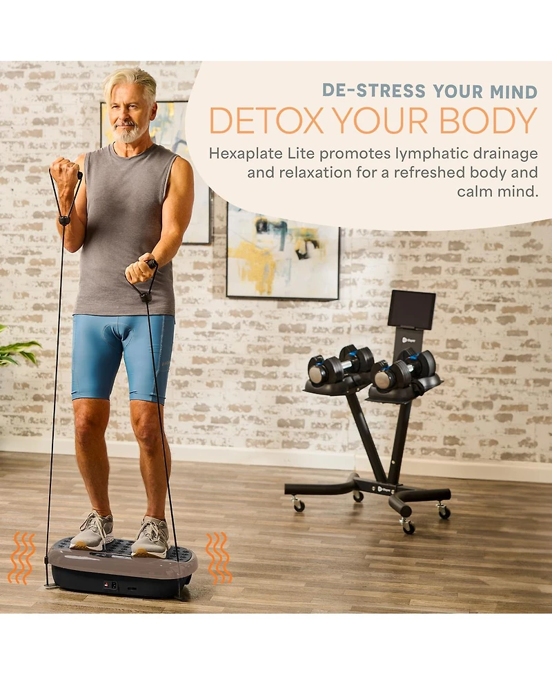 Lifepro HexaPlate Lite Vibration Plate Exercise Machine – Full Body Vibrating Platform for Lymphatic Drainage