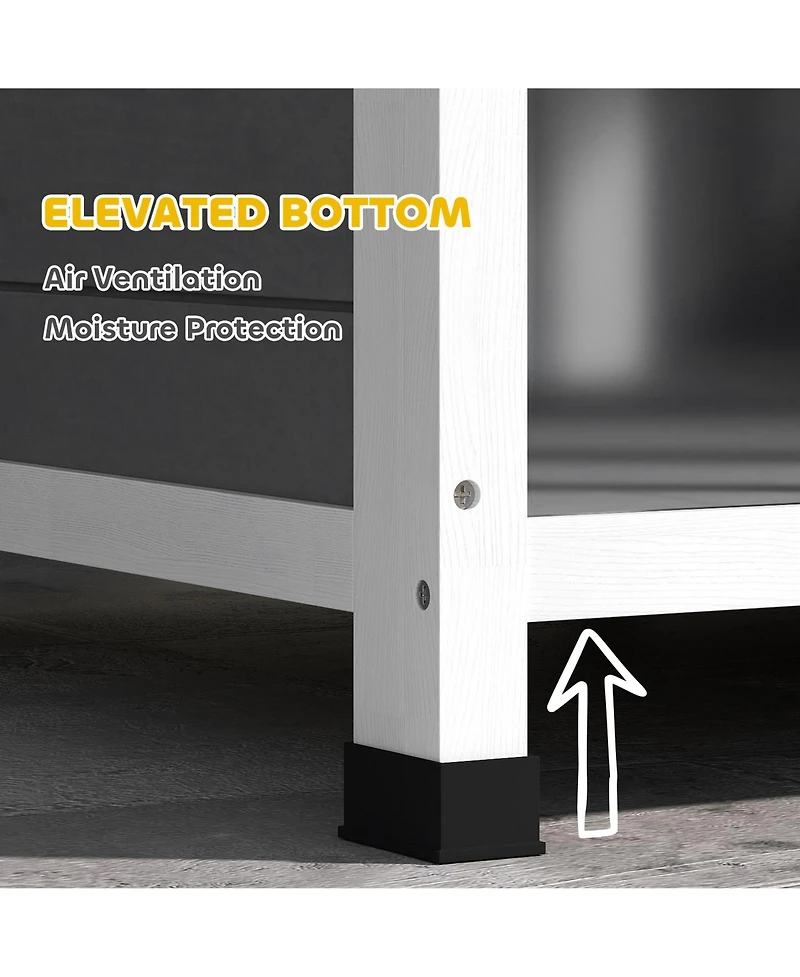 PawHut Giant Window Wooden Dog House for Large Dogs Outdoor & Indoor