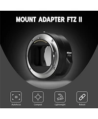 Nikon Z 6II Mirrorless Digital Camera with Mount Adapter Ftz II, Bundle with Zoom Li-on X R2 Ttl On-Camera Round Flash Speedlight, Extra Battery, Scre