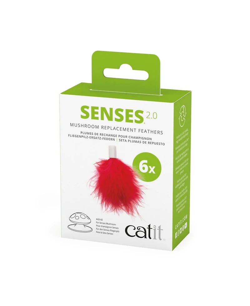 Catit Senses 2.0 Mushroom, 6pk Replacement Feathers
