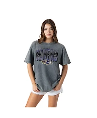 Gameday Couture Women's Gray Baltimore Ravens Peak Performance Oversized Snow Wash T-Shirt