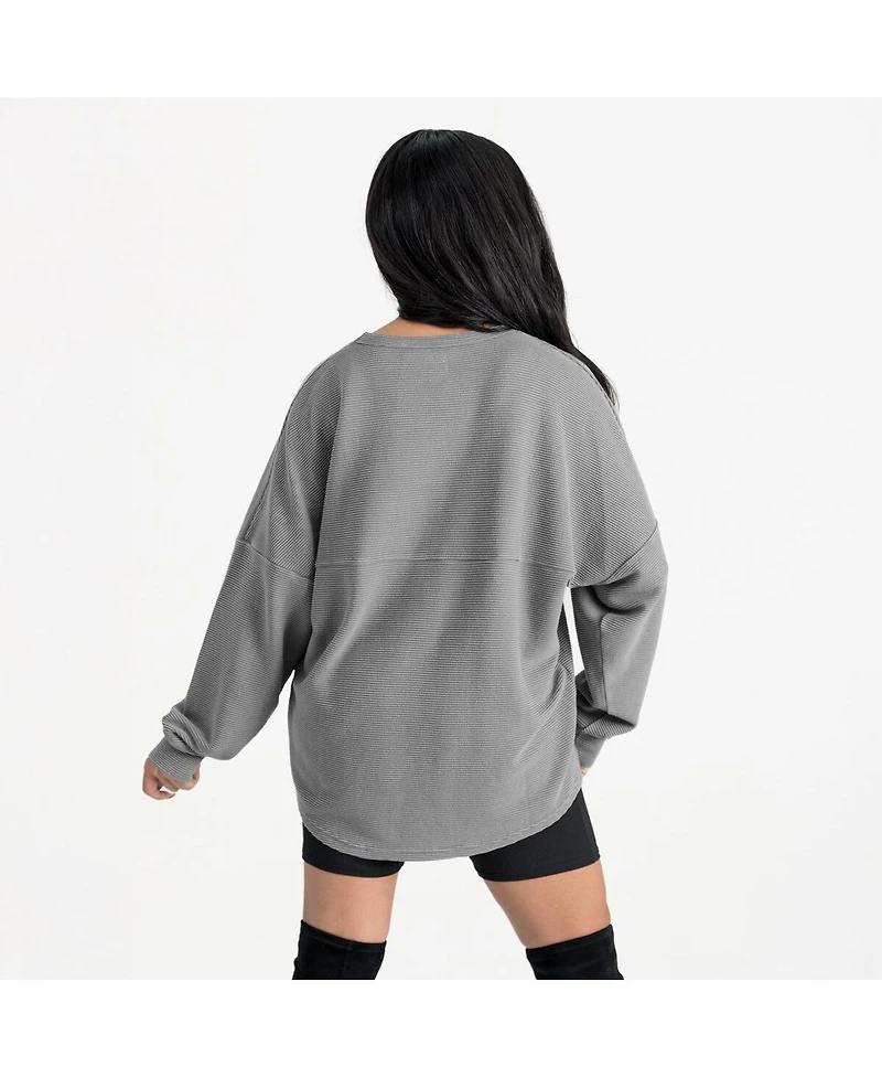 Gameday Couture Women's Gray Buffalo Bills Oversized Sweet Victory Corded Sweatshirt