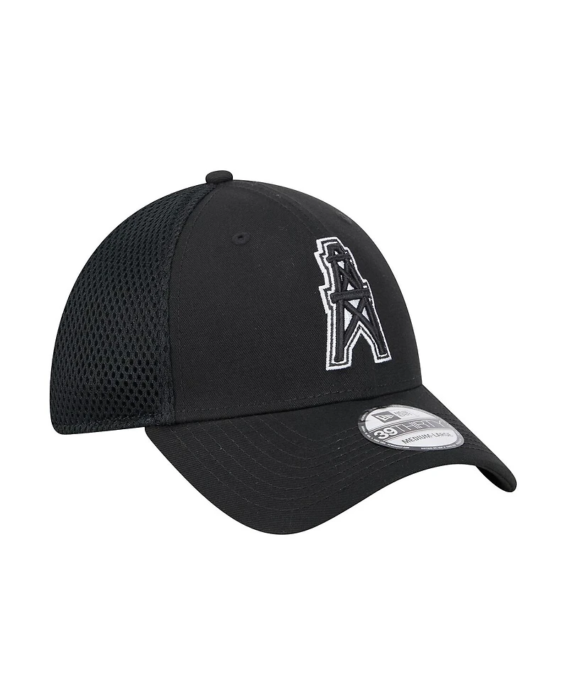 New Era Men's Black Houston Oilers Main Neo 39THIRTY Flex Hat
