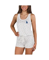 Concepts Sport Women's Cream Los Angeles Dodgers Gardner Hacci Knit Romper