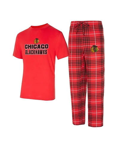 Concepts Sport Men's 2-Piece Chicago Blackhawks Vector Top and Pants Sleep Set