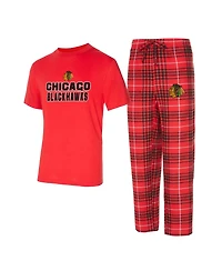 Concepts Sport Men's 2-Piece Chicago Blackhawks Vector Top and Pants Sleep Set