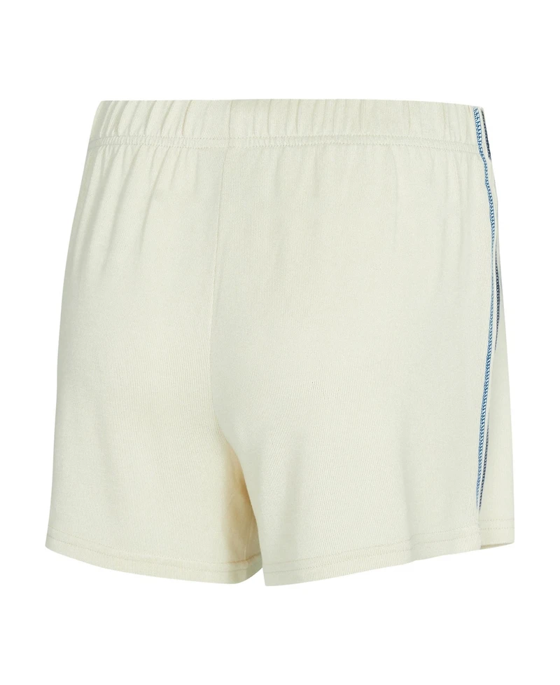 Concepts Sport Women's 2-Piece Cream Minnesota Timberwolves Kaki Hacci Knit Long Sleeve Top and Shorts Set