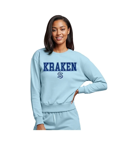Concepts Sport Women's Light Blue Seattle Kraken Tonal Pullover Sweatshirt