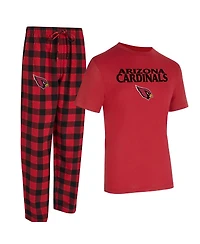 Concepts Sport Men's 2-Piece Cardinal/Black Arizona Cardinals Avondale T-Shirt and Flannel Pants Set