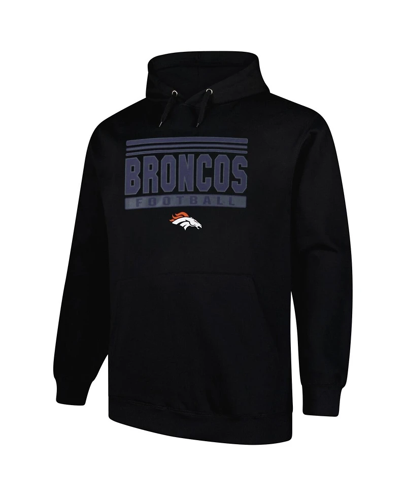 Fanatics Men's Black Denver Broncos Big Tall Pop Pullover Hoodie
