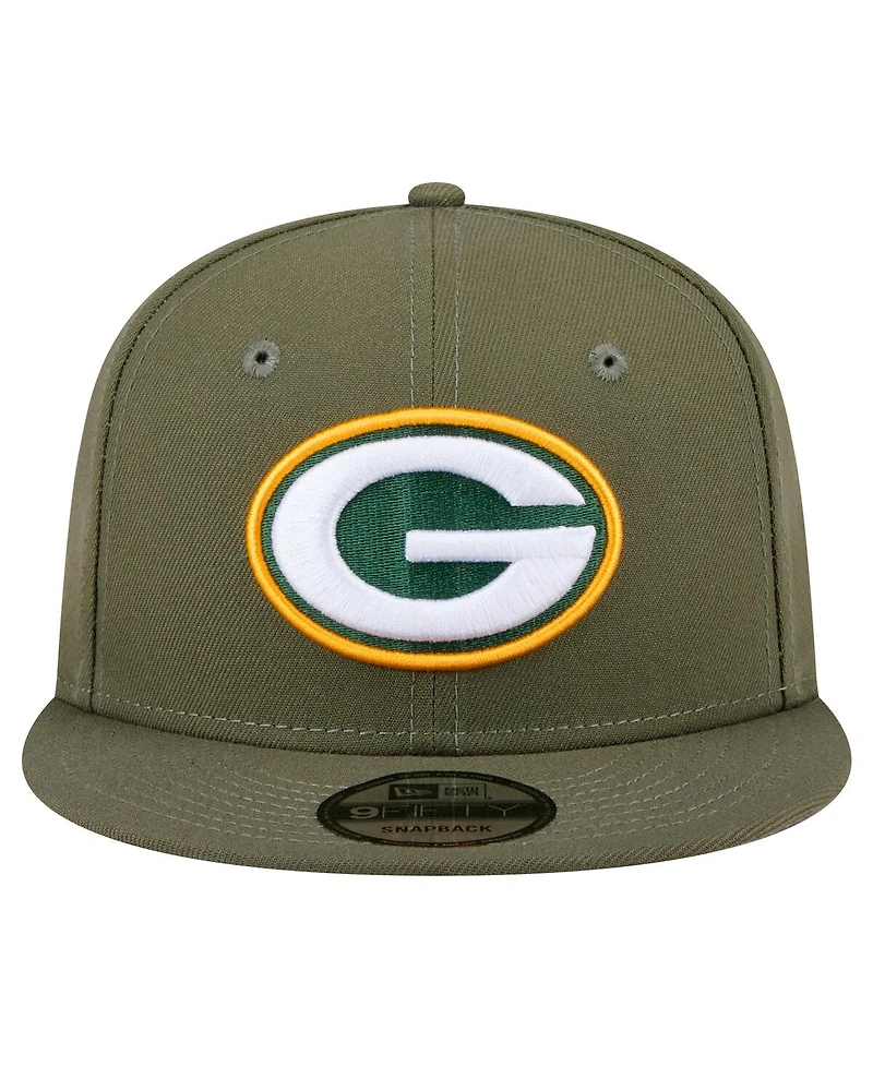 New Era Men's Olive Green Bay Packers Main 9FIFTY Snapback Hat