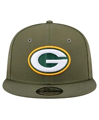 New Era Men's Olive Green Bay Packers Main 9FIFTY Snapback Hat