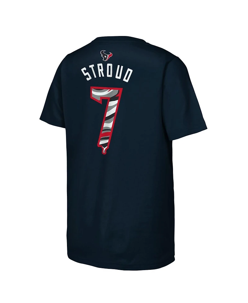Outerstuff Big Boys and Girls C.j. Stroud Navy Houston Texans Mainliner Drip Player Name Number T-Shirt