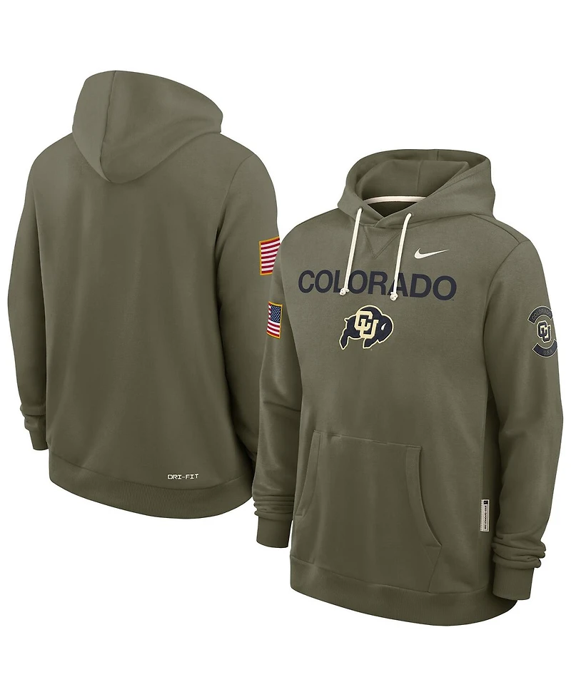 Nike Men's Olive Colorado Buffaloes 2025 Military Appreciation Dri-fit Hoodie