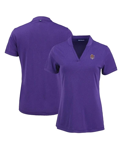 Cutter & Buck Women's Heather Purple Lsu Tigers Vintage Logo Forge Heathered Stretch Blade Top