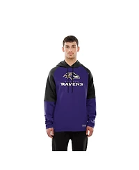 New Era Men's Purple Baltimore Ravens Combine Authentic Color Block Raglan Pullover Hoodie
