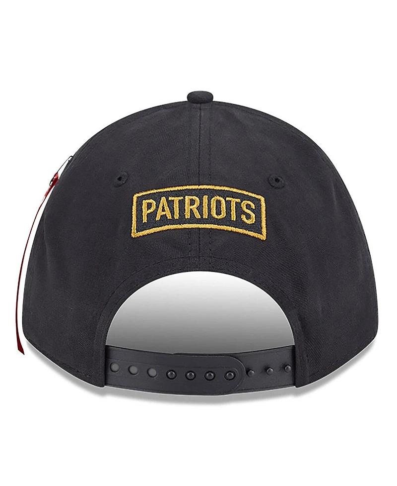 New Era x Alpha Industries Men's Black New England Patriots A-Frame 9FORTY Adjustable Hat