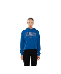 New Era Women's Royal Golden State Warriors Glam Game Open Back Hoodie