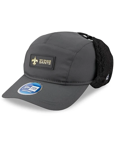 New Era Men's Charcoal New Orleans Saints 2025 Sideline Cold Weather Runner Dog Ear Adjustable Hat